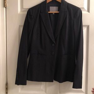 Classic Navy Blue Suit w Fine White Pinstripe